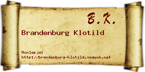 Brandenburg Klotild névjegykártya